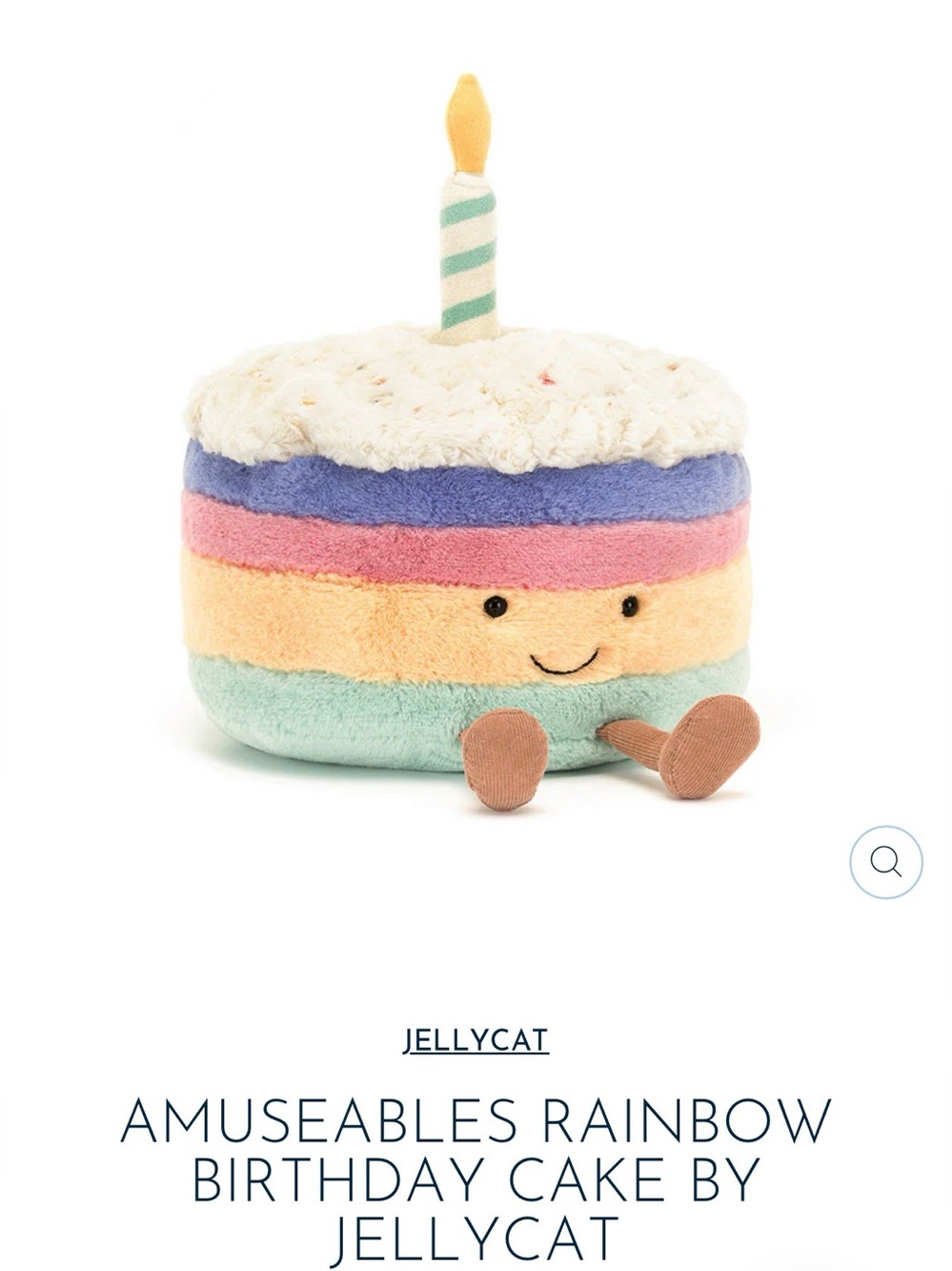 SOLD OUT! Jellycat Rainbow Layered Birthday Cake Plush in Pastel Colors